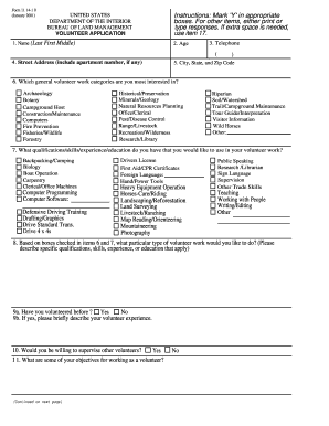 US Federal Volunteer Application Form
