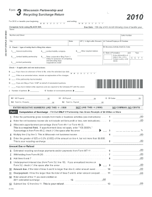Wisconsin Partnership Recycling Surcharge Return