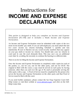 Income and Expense Declaration Form FL-150
