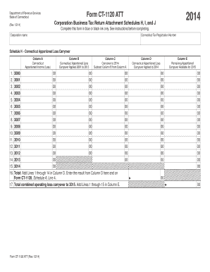 Connecticut Corporation Business Tax Return Attachment