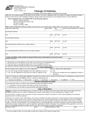 Colorado Change of Address Form