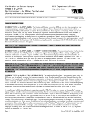 Certification for Serious Injury or Illness of a Servicemember