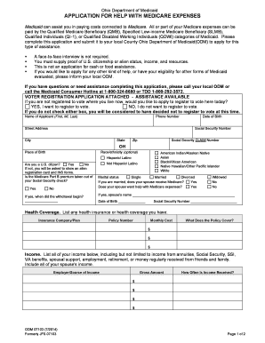 Ohio Medicaid Application for Medicare Expenses