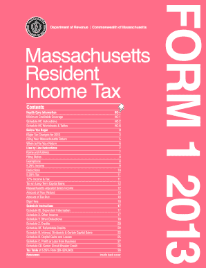 Massachusetts Resident Income Tax Form 1