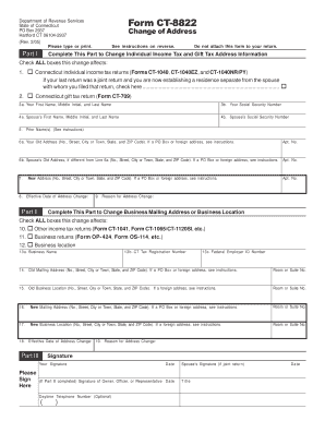 Connecticut Form CT-8822