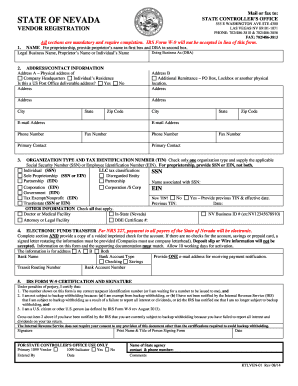 Nevada Vendor Registration Form
