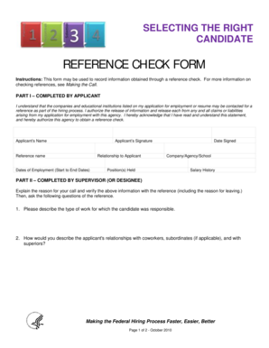 Reference Check Form