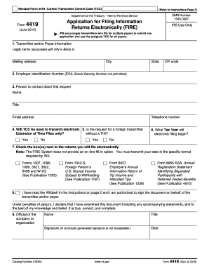 IRS Form 4419 Transmitter Control Code Application
