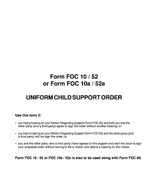 Uniform Child Support Order