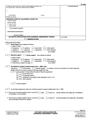 California Earnings Assignment Order