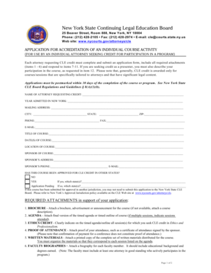 New York CLE Credit Application
