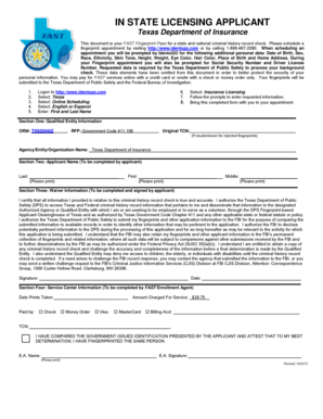Texas Insurance Licensing Applicant Fingerprint Pass