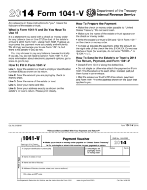 2014 Form 1041-V Payment Voucher