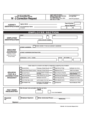W-2 Correction Request Form