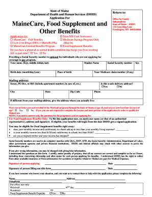 Maine DHHS Benefits Application