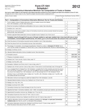 Connecticut Form CT-1041 Schedule I