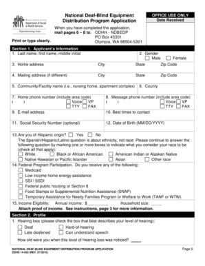 National Deaf-Blind Equipment Distribution Program Application