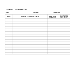In-Service Training Record