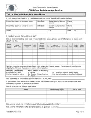 Iowa Child Care Assistance Application