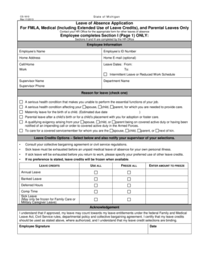 Michigan Leave of Absence Application