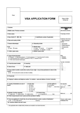 Poland Visa Application Form