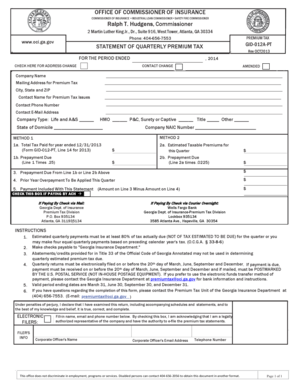 Georgia Quarterly Premium Tax Statement