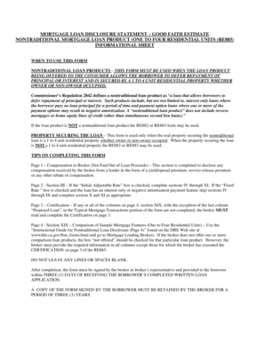 California Nontraditional Mortgage Loan Disclosure Statement