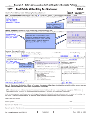 California Real Estate Withholding Tax Statement 593-B