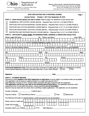 Ohio Pesticide License Application