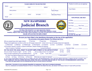 New Hampshire Court Employment Application