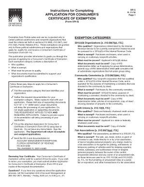 Florida Consumer's Certificate of Exemption Application
