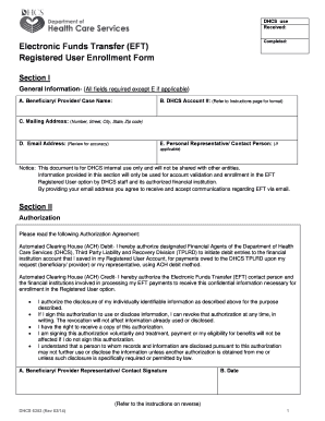 California DHCS Electronic Funds Transfer Enrollment Form