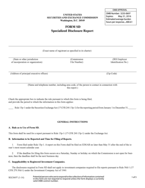 Form SD Specialized Disclosure Report