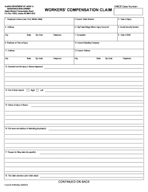 Alaska Workers' Compensation Claim Form