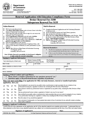 Ohio Real Estate License Renewal Application