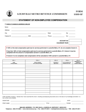 Louisville Metro 1099-SF Form