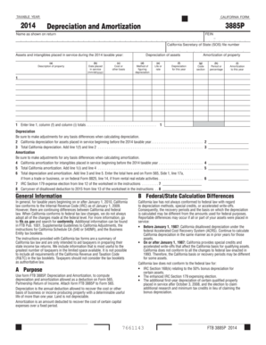 California Depreciation and Amortization Form 3885P