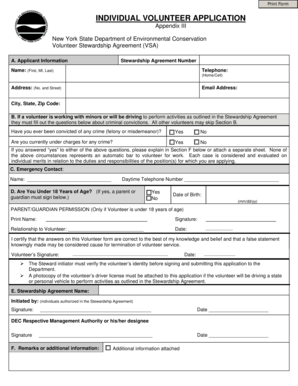 New York Volunteer Stewardship Agreement