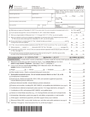 Wisconsin Homestead Credit Form 2011
