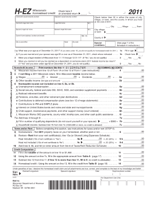 Wisconsin Homestead Credit Form 2011