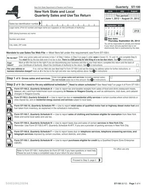 New York State Quarterly Sales and Use Tax Return