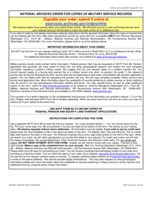 National Archives Order for Copies of Military Service Records