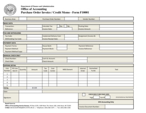 Purchase Order Invoice Form F10001
