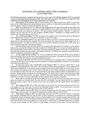 California Statutory Will