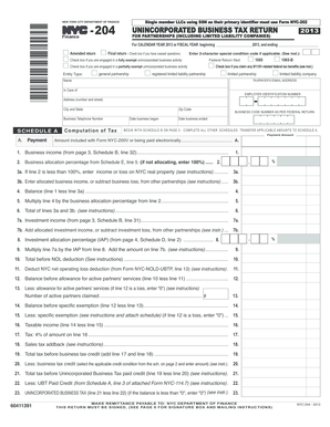 New York City Unincorporated Business Tax Return