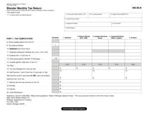 Michigan Blender Monthly Tax Return