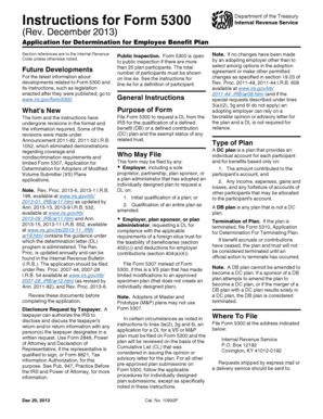 Form 5300 Application for Determination for Employee Benefit Plan