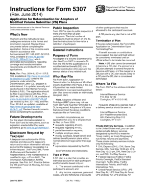 IRS Form 5307 Application for Determination