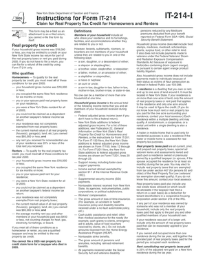 New York State Real Property Tax Credit Form IT-214