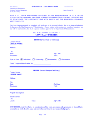 Kansas Real Estate Lease Agreement